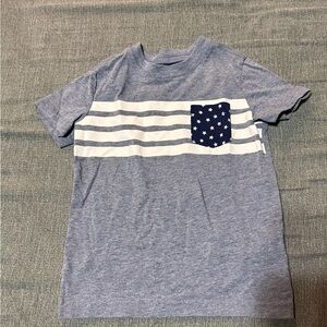 OshKosh B'gosh Blue and White Striped Tee with Star Pocket